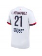 Billige Paris Saint-Germain Lucas Hernandez #21 Bortedrakt 2025-26 Kortermet